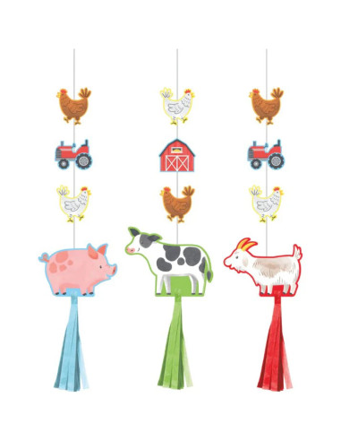 Décorations à suspendre Animaux de la ferme | Fête enfant | BelleFete.ch