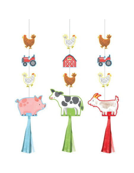 Decorazioni sospese Animali della fattoria | Festa per bambini | BelleFete.ch