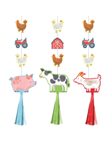 Decorazioni per feste da appendere Animali della fattoria – decorazione compleanno bambino | BelleFete.ch
