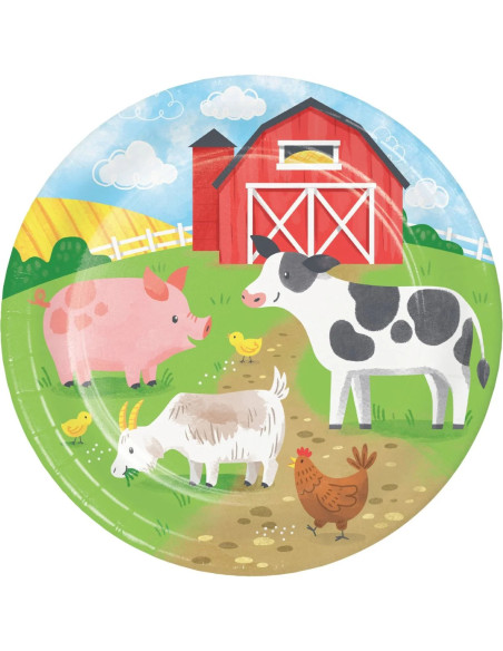 Assiettes de fête Animaux de la ferme – vaisselle anniversaire enfant | BelleFete.ch