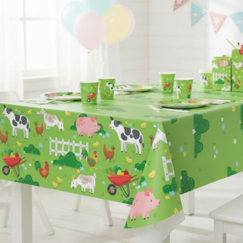 Tovaglia Animali della fattoria – decorazione compleanno bambino | BelleFete.ch 2