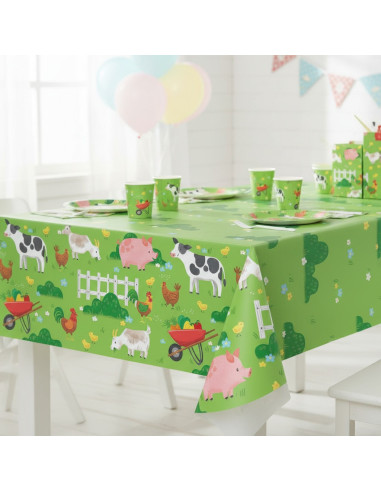 Tovaglia con animali da fattoria | Decorazioni per compleanni per bambini | BelleFete.ch