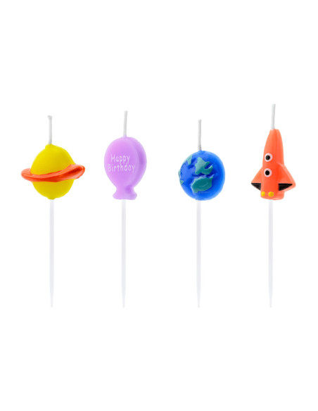 Candele di compleanno tema spazio - Decorazione torta per bambini | BelleFete.ch