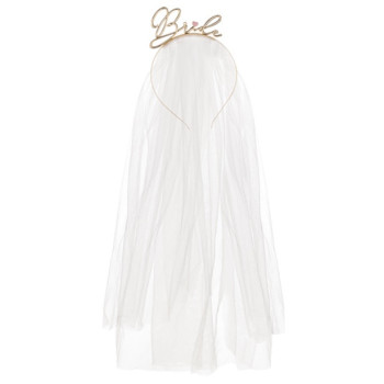 Voile de mariée avec serre-tête Bride en Or – accessoire EVJF élégant | BelleFete.ch