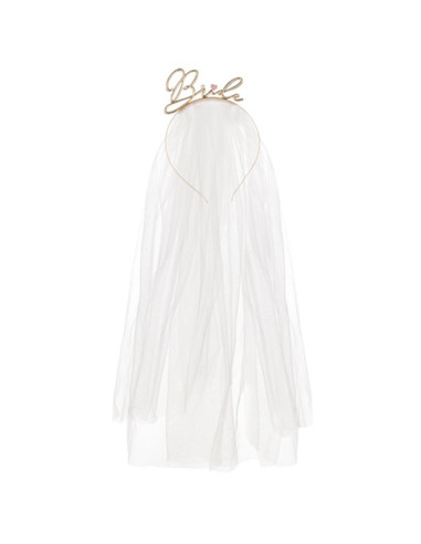 Voile de mariée avec serre-tête Bride en Or – accessoire EVJF élégant | BelleFete.ch