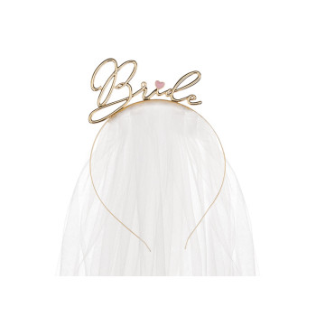 Velo da sposa con fascia da sposa in oro – accessorio EVJF elegante | BelleFete.ch 2