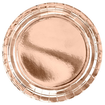 Assiettes à dessert rose gold métalliques – vaisselle de fête élégante | BelleFete.ch