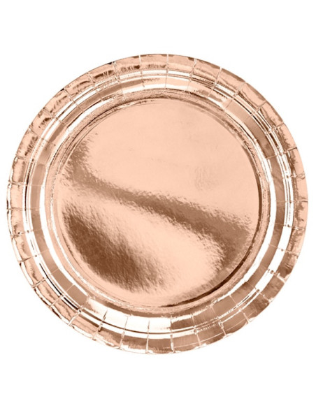 Assiettes à dessert rose gold métalliques – vaisselle de fête élégante | BelleFete.ch