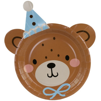 Assiettes Tête d’Ours – décoration anniversaire enfant adorable | BelleFete.ch