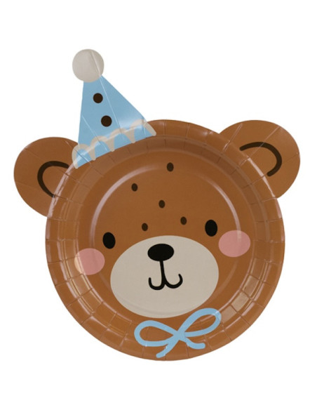 Assiettes Tête d’Ours – décoration anniversaire enfant adorable | BelleFete.ch