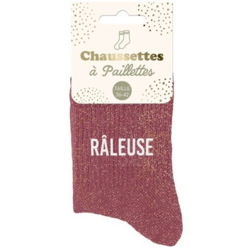 Lila Paillettensocken "RÂLEUSE" - lustiges und originelles Paar | BelleFete.ch 2