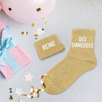 Socken mit Pailletten Duo REGINA DEGLI EMMERDES – glänzendes und lustiges Accessoire | BelleFete.ch