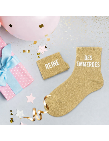 Socken mit Pailletten Duo REGINA DEGLI EMMERDES – glänzendes und lustiges Accessoire | BelleFete.ch