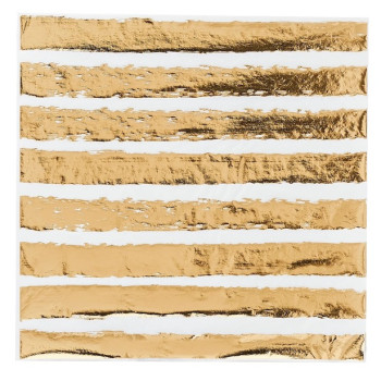 Serviettes de fête à rayures Dorées - Vaisselle jetable pour fête