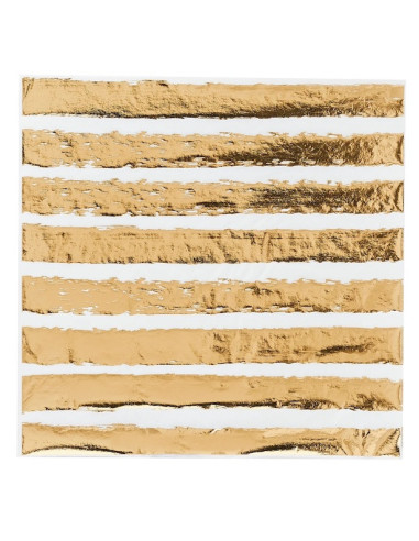 Serviettes de fête à rayures Dorées - Vaisselle jetable pour fête
