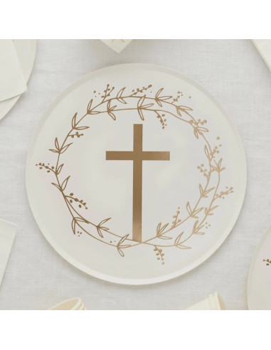 Assiettes de fête Communion – décoration de table première communion | BelleFete.ch