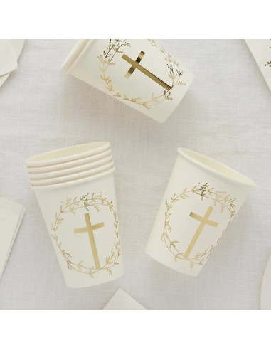 Gobelets de fête Baptême & Communion – décoration table élégante | BelleFete.ch