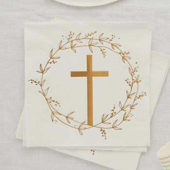 Taufe & Kommunion Party Servietten – elegante Tischdekoration | BelleFete.ch