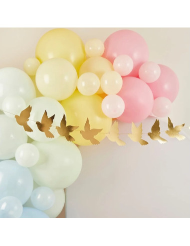 Guirlande colombes dorées – décoration baptême et communion | BelleFete.ch
