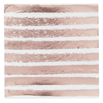 Rose Gold gestreifte Party Servietten – elegante Tischdekoration | BelleFete.ch