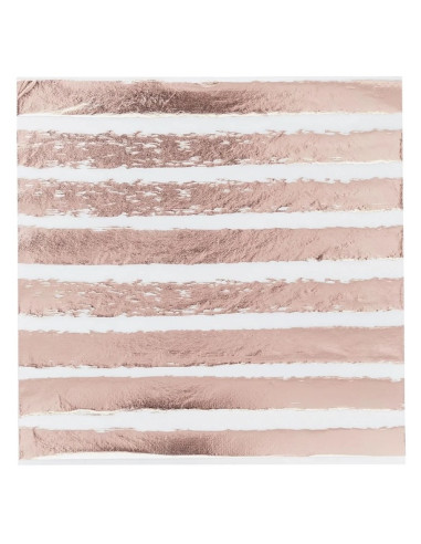Rose Gold gestreifte Party Servietten – elegante Tischdekoration | BelleFete.ch