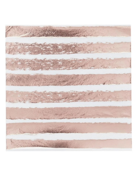 Rose Gold gestreifte Party Servietten – elegante Tischdekoration | BelleFete.ch