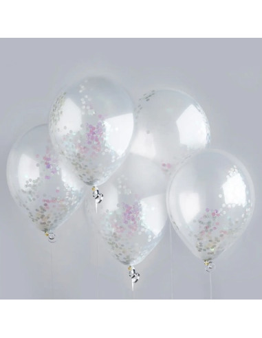 Ballons à confettis irisés – décoration de fête brillante | BelleFete.ch