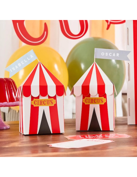 Anpassbare Partyboxen zum Thema Zirkus - Geschenktüten Geburtstag Kind | BelleFete.ch