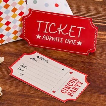 Invitations de fête thème cirque – cartes anniversaire enfant | BelleFete.ch