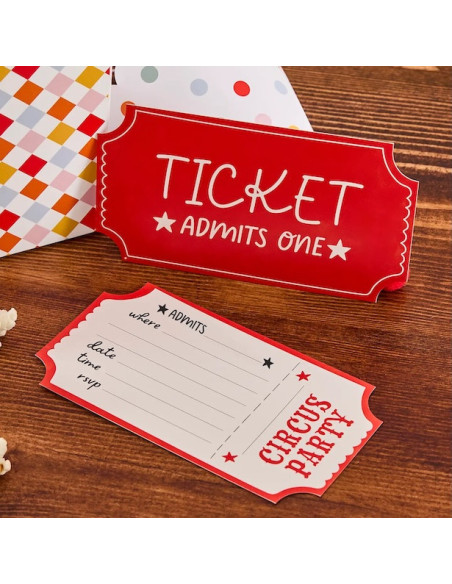 Invitations de fête thème cirque – cartes anniversaire enfant | BelleFete.ch