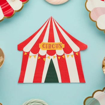 Serviettes de fête chapiteau cirque – décoration anniversaire enfant | BelleFete.ch