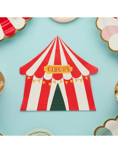 Serviettes de fête chapiteau cirque – décoration anniversaire enfant | BelleFete.ch