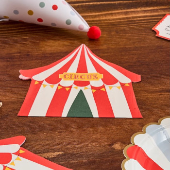 Serviettes de fête chapiteau cirque – décoration anniversaire enfant | BelleFete.ch 2
