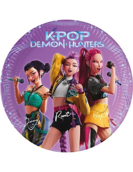 Assiettes à dessert K-Pop Demon Hunters – décoration anniversaire K-pop | BelleFete.ch