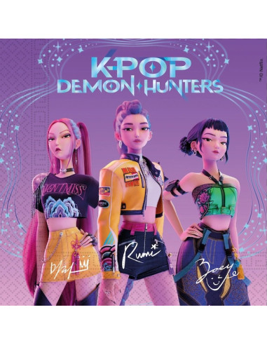 Serviettes K-Pop Demon Hunters™ – décoration anniversaire K-pop | BelleFete.ch