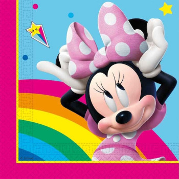 Minnie Mouse Rainbow Handtücher – bunte Babygeburtstagsdekoration | BelleFete.ch