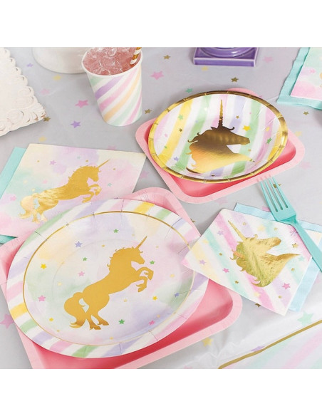 Tovaglia con unicorno dorato | Compleanno per bambini | BelleFete.ch