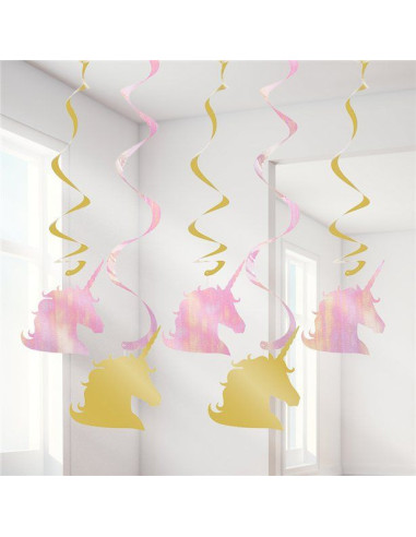 Goldene Einhorn-Hängedekoration | Kinderparty | BelleFete.ch