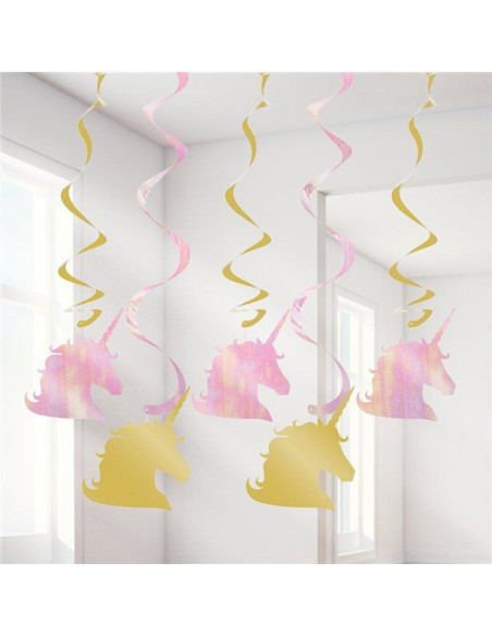 Goldene Einhorn-Hängedekoration | Kinderparty | BelleFete.ch