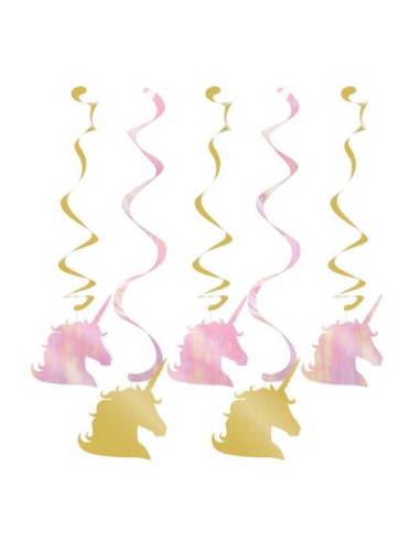 Decorazioni da appendere unicorno dorato – decorazione compleanno bambino magico | BelleFete.ch