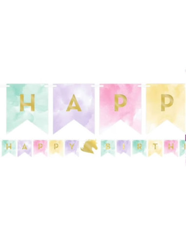 Guirlande licorne dorée – décoration anniversaire enfant magique | BelleFete.ch