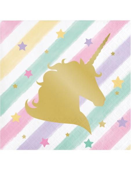 Serviettes à boisson d'anniversaire Licorne - Bellefete.ch - Suisse - Déco de fête Licorne