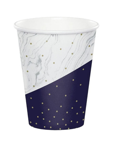 Bicchieri Navy & Gold – elegante decorazione per feste | BelleFete.ch