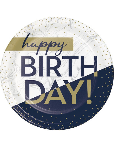 Teller Navy & Gold – elegante Tischdekoration | BelleFete.ch