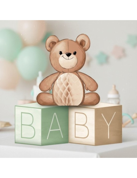 Présentoir de table Ours en peluche BÉBÉ Blocs de construction 3D | BelleFete.ch