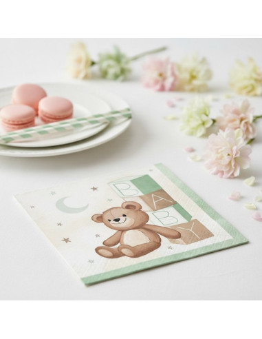 Tovaglioli con orsacchiotti | Baby Shower a tema orsacchiotti | BelleFete.ch