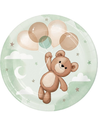 Assiettes à dessert Teddy Bear – baby shower ourson | BelleFete.ch
