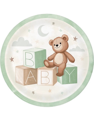 Piatti Teddy Bear orsetto – decorazione baby shower | BelleFete.ch