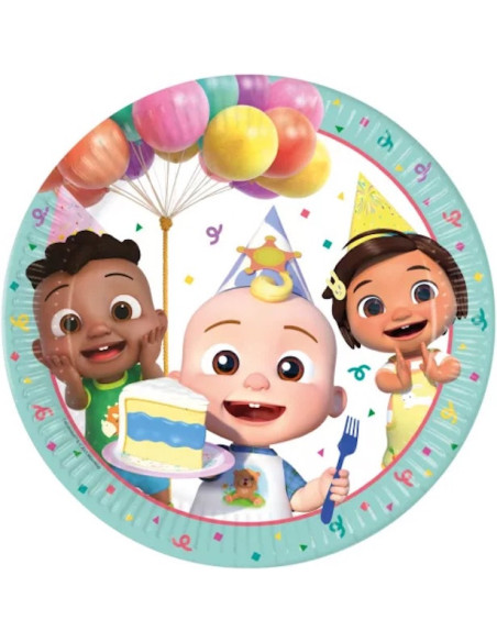 Assiettes Cocomelon JJ anniversaire – décoration fête enfant | BelleFete.ch