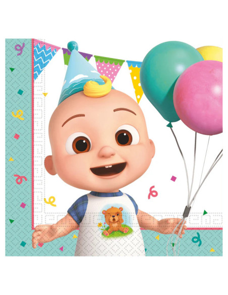 Cocomelon JJ Geburtstagstücher mit Luftballons – Kinderparty | BelleFete.ch